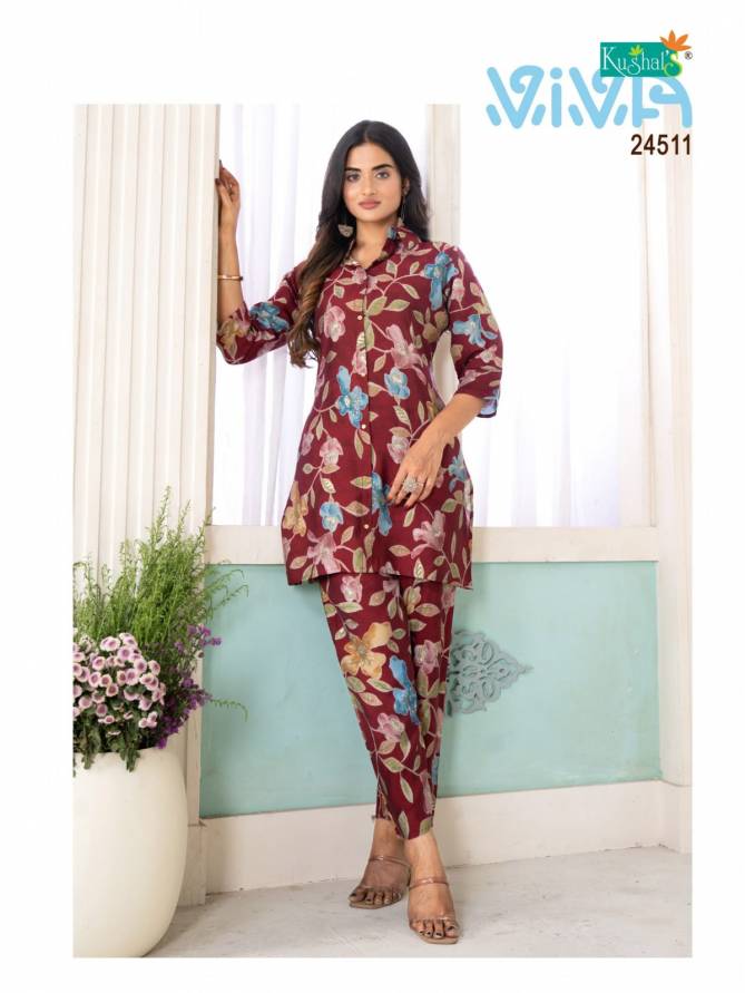 Viva Chanderi Printed Top With Bottom Cord Set Wholesale Price In Surat